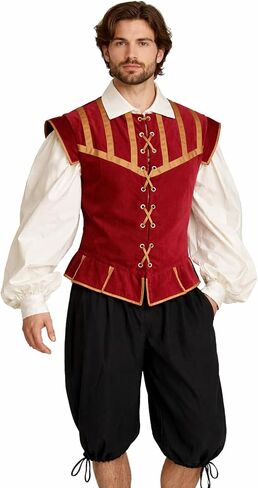 أزياء النهضة للرجال Doublet 3 PC ، Ren Faire ، Pirate ، Cosplay Medieval Cosplay in Saudi Arabia