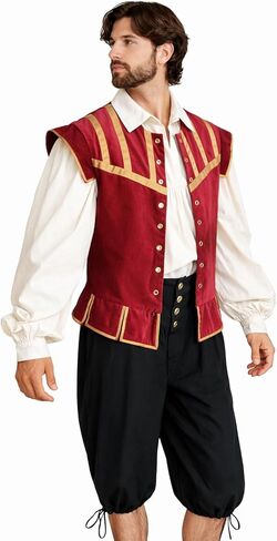 أزياء النهضة للرجال Doublet 3 PC ، Ren Faire ، Pirate ، Cosplay Medieval Cosplay in Saudi Arabia
