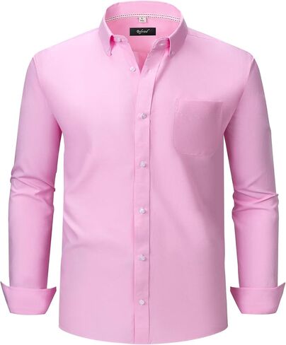 Oxford Dress Shirts for Men Big and Tall (Size XXL-6XLT) Button Down Long Sleeve Collared Shirts in Saudi Arabia
