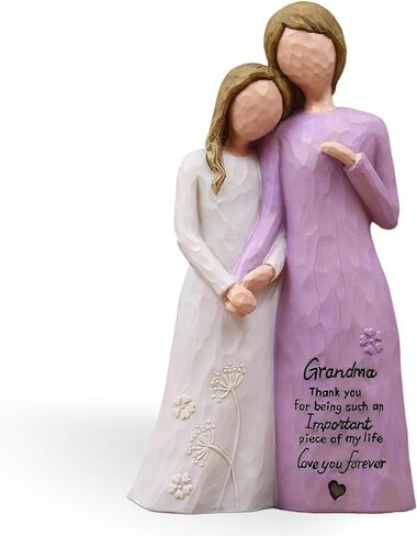 Grandma Birthday Gifts from Granddaughter, Great Grandma Gifts for Birthday Christmas Mothers Day, Grandmother Granddaughter Embrace Hand-Painted Resin Figurine in Kuwait