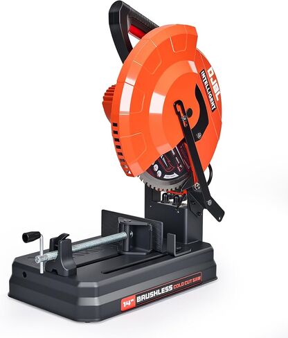 DJBL 14" 3500w Brushless Cold Cut Saw,Dry Cut Saw Cutting Speeds Changeable,Brushless Motor Metal Cut Chop Saw with 66 Teeth Ferrous Metal Cutting Blade,45 Degree Adjustable in Saudi Arabia