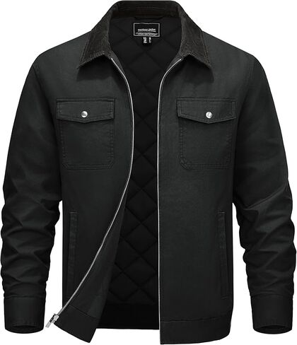 Cotrasen Men Winter Ceanted Cutton Cotton Jacket Corduroy Cordery Jackets مع جيوب متعددة in Kuwait