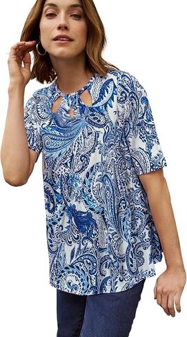 Jessica London Women's Plus Size Stretch Knit Cutout Swing Tunic in Saudi Arabia