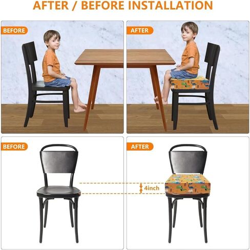 Toddler Booster Seat for Dining Table, 4inch Toddler Cushion, Portable Booster Seats Baby, Adjustable Kids Chair Heightening Booster, Washable Chair Seat Pad Mat for Kids -Pink in Saudi Arabia