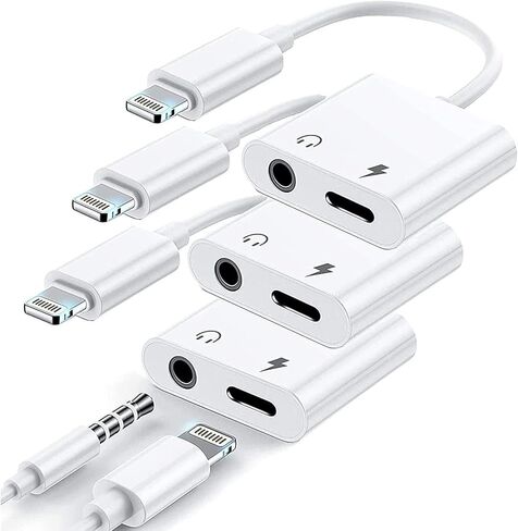 محول سماعة رأس وشاحن USB C إلى 3.5 ملم لهاتف iPhone، [معتمد من Apple MFi] 2 حزمة من كابل كابل دونجل من النوع C إلى Aux Jack مع شحن سريع PD لهاتف iPhone 17/16 Pro/15/Max/Plus، iPad in Kuwait