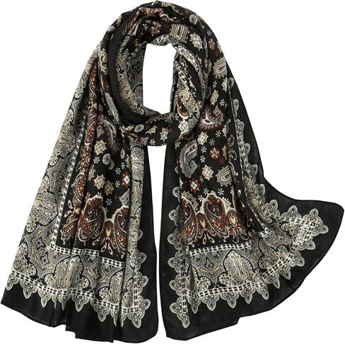 E-Clover Rave Scarf for Women Lightweight Paisley Shawl Wraps for Women Fashion Boho Head Scarf Neck Scarfs in Kuwait