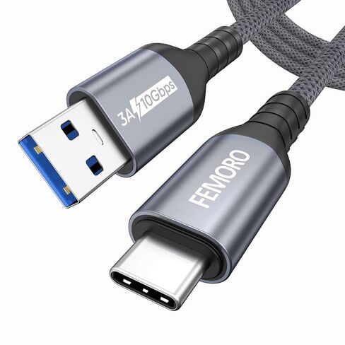 Data Transfer Cable USB to Type C 6ft, 10Gbps USB 3.2 Gen 2 Type‑A High Speed Data Transfer 3A Fast Charging USBC to USBA Cord for Protable SSD Galaxy S25/24/23 iPhone17/16/15 iPad Laptop Computer in Saudi Arabia
