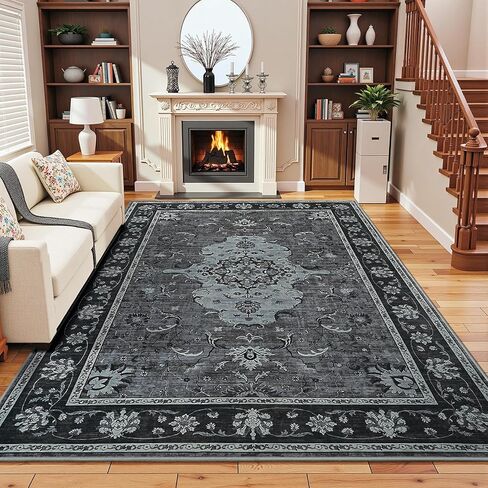 Vasofe 3x5 Area Rug for Bedroom, Washable Rugs for Living Room, Laundry, Kitchen, Vintage Floral Indoor Non Slip Carpet Farmhouse Green Throw Carpets Soft Low Pile Mat for Dorm Bedside Entryway Office in Saudi Arabia