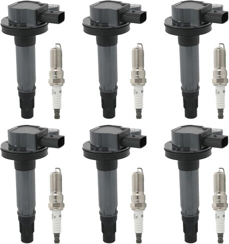 Set of 4 Ignition Coil Pack & Spark Plug Compatible with Hyundai Accent Veloster Kia Soul Rio L4 1.6L Replace# UF652, C1803, 48943, GN10634, 673-8304, 5C1860 in Saudi Arabia