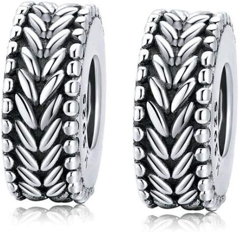 2pc Clip Spacer Charm Bracelets for Women 925 Sterling Silver Blue White Crystal Charm Clip Lock Spacer Stopper Charm Bead for Bracelet (Flower -1pc) in Saudi Arabia