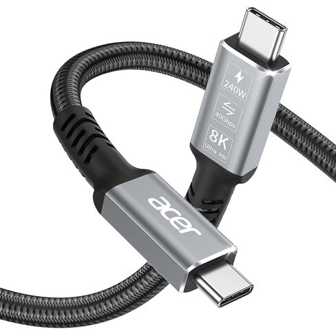 acer USB4 Cable 40Gbps, 8K@60Hz USB-C Video Cable, 240W Fast Charging Thunderbolt 4/3 Braided High Speed Cable Compatible with MacBook, SSD, Docking, iPhone 16 and More (3.3FT) in Saudi Arabia