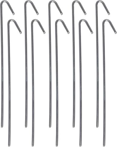 Pinnacle Mercantile 30 Pack Tent Stakes Metal Garden Edging Fence Hooks Pegs Christmas Decoration Stakes Made USA 9 inches Long in Kuwait