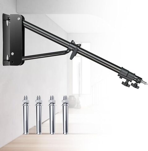 MACTREM Ring Light Wall Mount, 71.65’’/182cm Wall Mounting Triangle Boom Arm for Strobe Light, Photography, Softbox, Reflector,Umbrella,Studio Video Light, Support 180°Rotation in Saudi Arabia