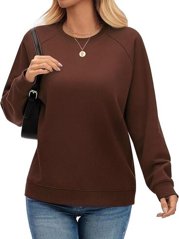 كنزات نسائية قطنية بياقة دائرية كبيرة الحجم ملابس علوية غير رسمية بأكمام راجلان ملابس مريحة لخريف وشتاء 2025 in Kuwait