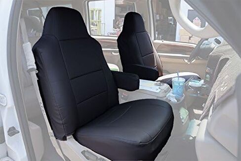 Iggee Grey Artificial Leather Custom Made Original fit Front seat Covers & 2 Armrest Covers Designed for 2000-2005 Ford Excursion in Kuwait
