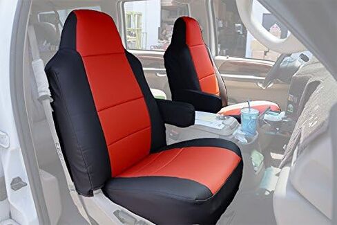 Iggee Grey Artificial Leather Custom Made Original fit Front seat Covers & 2 Armrest Covers Designed for 2000-2005 Ford Excursion in Kuwait