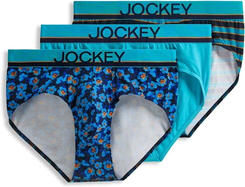 ملابس داخلية للرجال من Jockey ملابس داخلية True Style - 3 قطع، Iguanas/Colorado Dawn/Diamond Strands، مقاس M in Kuwait