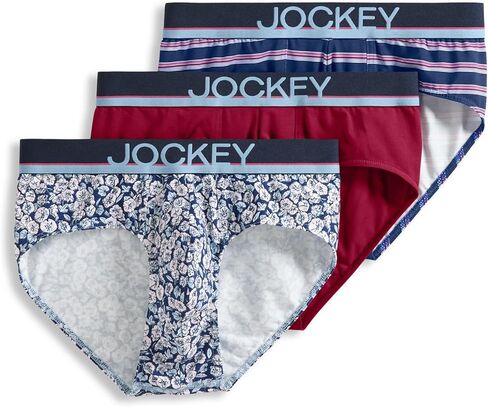 ملابس داخلية للرجال من Jockey ملابس داخلية True Style - 3 قطع، Iguanas/Colorado Dawn/Diamond Strands، مقاس M in Kuwait