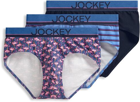 ملابس داخلية للرجال من Jockey ملابس داخلية True Style - 3 قطع، Iguanas/Colorado Dawn/Diamond Strands، مقاس M in Kuwait