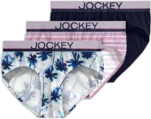 ملابس داخلية للرجال من Jockey ملابس داخلية True Style - 3 قطع، Iguanas/Colorado Dawn/Diamond Strands، مقاس M in Kuwait