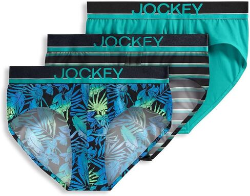ملابس داخلية للرجال من Jockey ملابس داخلية True Style - 3 قطع، Iguanas/Colorado Dawn/Diamond Strands، مقاس M in Kuwait