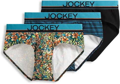 ملابس داخلية للرجال من Jockey ملابس داخلية True Style - 3 قطع، Iguanas/Colorado Dawn/Diamond Strands، مقاس M in Kuwait
