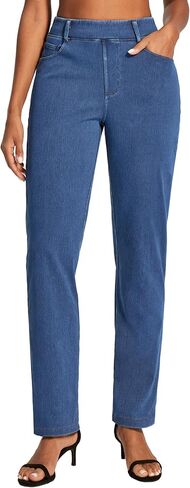 IUGA Straight Leg Jeans for Women Pull On Stretchy Jeans for Women Bootcut Womens Jeans High Waisted Casual Denim Pants in Saudi Arabia