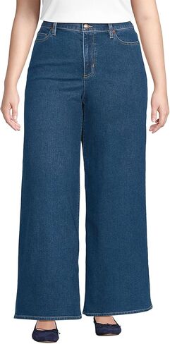 بنطلون جينز نسائي من Lands' End Recover Denim عالي الارتفاع وواسع الساق in Saudi Arabia