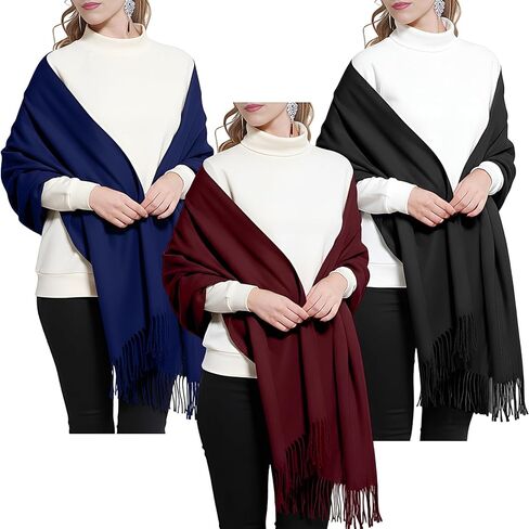 3 Pcs Shawl Wraps Blanket Scarves for Women Evening Wedding Bridesmaid Gifts Winter in Saudi Arabia