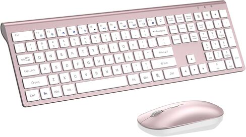 Wireless Keyboard and Mouse Combo, Full Size Keyboard and Mouse, Long Battery Life, Optical Mouse, 2.4G Lag-Free Cordless Mice Keyboard Set Ultra Slim Design for Computer, Laptop, PC, Mac, Windows in Saudi Arabia