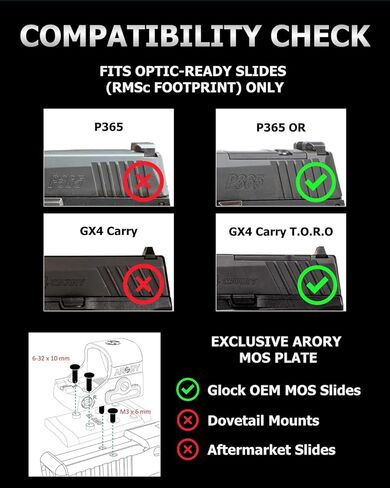 ARORY RMU1 Micro Red Dot Sight لقطع مسدس RMSc، متعدد شبكاني 2 MOA Dot و32 MOA Circle Reflex Sight، 7075 ألومنيوم بصري مع Shake Awake Tech (لوحة محول لـ Glock MOS متضمنة) in Saudi Arabia