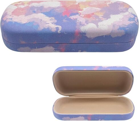 Double Eyeglasses Case Hard Shell Dual Sunglasses Organizer with Magnetic Closure Travel Eyewear Storage for Vehicle Homeuse in Saudi Arabia