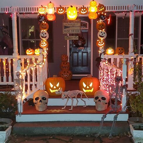 Lighted Pumpkin Lamp, 16inch Waterproof Jack O Lantern Prelit Large Artificial Pumpkin with Scary Anger Face for Halloween Party, Porch, Front Door, Fireplace Outdoor Decorations, 16" in Saudi Arabia