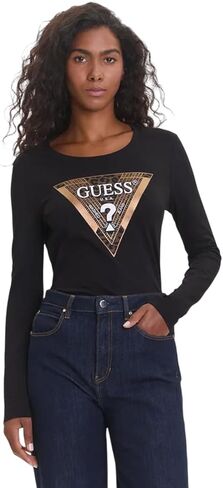 تي شيرت نسائي مثلث الشكل بأكمام طويلة من Guess Eco in Saudi Arabia