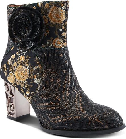 Spring Step L'Artiste Monet Women's Floral Embroidered Bootie - Artful Elegance, Decorative Accents, Artistic Ankle Boots in Saudi Arabia