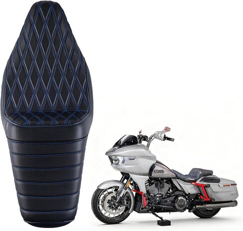 Advanblack Harley Touring Seat Professional Monkey Extended Reach Seat Tall Boy Seat Fit for Harley Touring 2023-2025 CVO Street Glide Road Glide 2024-2025 FLHX FLHXU FLTRX (Black Stitching) in Saudi Arabia