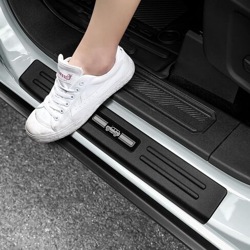 Hellet 4PCS Car Door Sill Protector for Ford 2021-2025 Bronco Sport Accessories Matte Black ABS Plastic Material Full Coverage Door Entry Guards in Kuwait