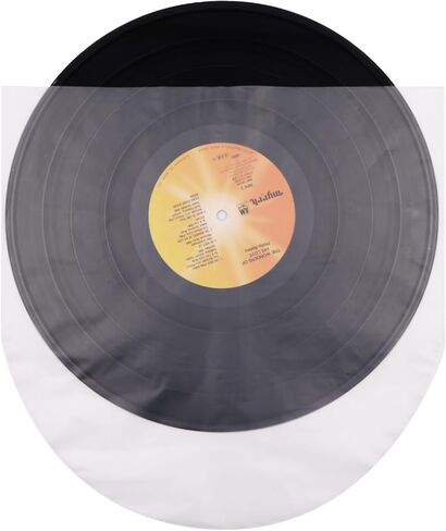 10-Inch Record Inner Sleeves (100 Packs) - Round Bottom Anti-Static Plastic Sleeves for 78 RPM Vinyl, Translucent HDPE Material in Saudi Arabia