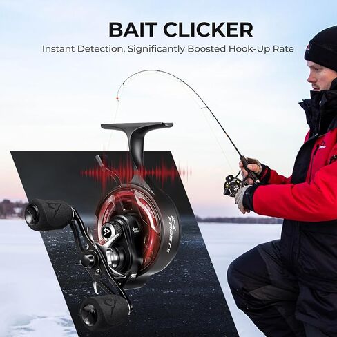 Piscifun ICX Frost II Ice Fishing Reel with Bait Clicker, Inline Reel with No Line Twist & Magnetic Anti-Drop System, 7+1 Shielded BB, 2.7:1 High Speed Ratio, Left, Right, Black in Saudi Arabia