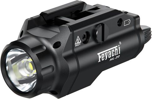 Feyachi Tactical Flashlight - 1500 Lumens Rail Mounted Flashlight, with 5 Interchangeable Picatinny Rail Adapters, Fits Multiple Models, IPX7 Water-Resistant Pistol Light in Saudi Arabia