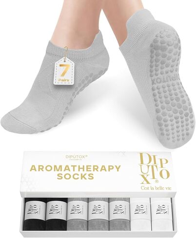 Pilates Socks with Grips for Women - Cute Non Slip Yoga Socks with Grippers on Bottom, Grippy & Non Skid Barre Hospital Slipper Sticky Socks for Workouts (4-Pack) in Saudi Arabia