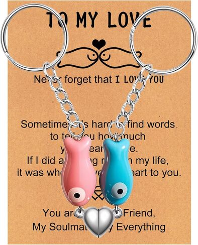 Matching Keychain Gifts for Boyfriend Couples, Christmas Gifts for Bf Girlfriend Him Anniversary Stocking Stuffers in Saudi Arabia