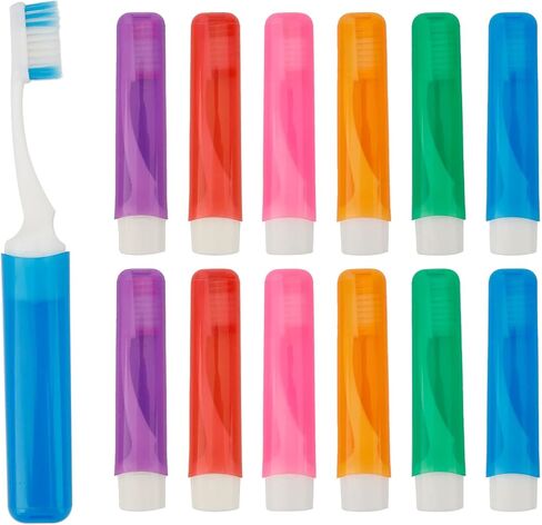 فرشاة أسنان السفر 6pcs مجموعة فرشاة أسنان السفر Mini أسنان أسنان الرحلات المحمولة حجم فرشاة الأسنان طي فرشاة أسنان السفر مع حالة فرشاة أسنان صغيرة ملفوفة بشكل فردي للتخييم في المنزل in Kuwait