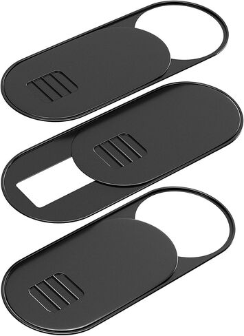 Laptop Camera Cover Slide [3-Pack] 1.11X0.43 in Ultra-Thin Oval Webcam Cover with Case/Cleaning Cloth, Compatible with MacBook, Laptop, PC, iMac, iPad, iPhone, 0.03 inch, Protect Privacy and Security in Saudi Arabia