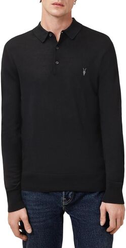 AllSaints Mens Mode Merino Ls Polo in Saudi Arabia