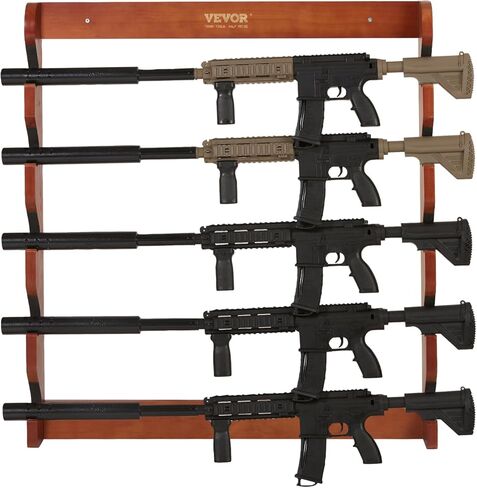 VEVOR Gun Rack, Indoor Gun Rack Wall Mount, 6-Slot Vertical Rifle Shotgun, 180 lb Heavy Duty Metal Wall Gun Rack Display Stand with Soft Padding in Kuwait