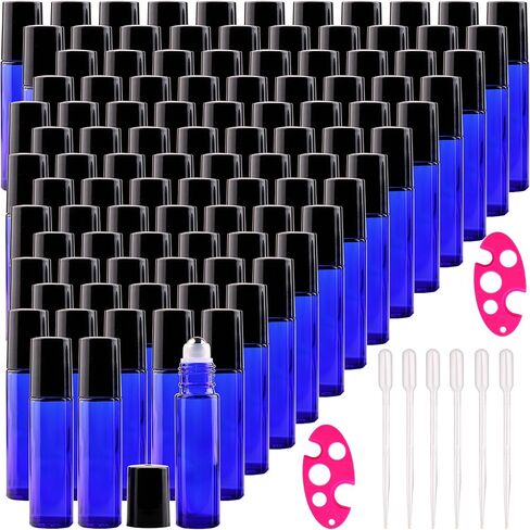 inice 12 Pack charler bottles stseral rowler زجاجات زجاجية صافية 10 مل لفة من الفولاذ المقاوم للصدأ على قبعة معدنية للكرة للرعاية اليومية in Kuwait