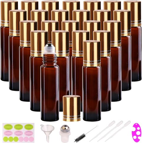 inice 12 Pack charler bottles stseral rowler زجاجات زجاجية صافية 10 مل لفة من الفولاذ المقاوم للصدأ على قبعة معدنية للكرة للرعاية اليومية in Kuwait