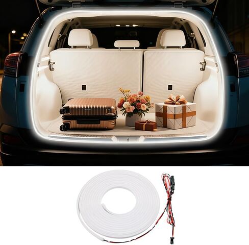 LED Strip Fiber Optic Ambient Lighting for 2013-2021 RAV4 Tailgate Light Special Car Modification Accessories Waterproof Car Trunk LED Light, White in Saudi Arabia