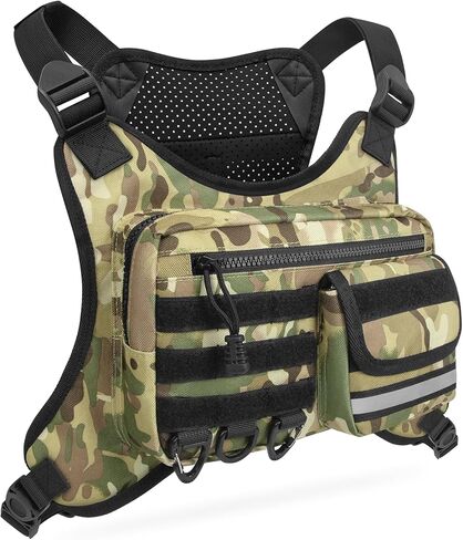 Chest Bag for Men Women, Outdoor Sports Running Vest Bag, Chest Pack for Running, Cycling, Hiking, Workouts, Traveling -Deep Black in Saudi Arabia